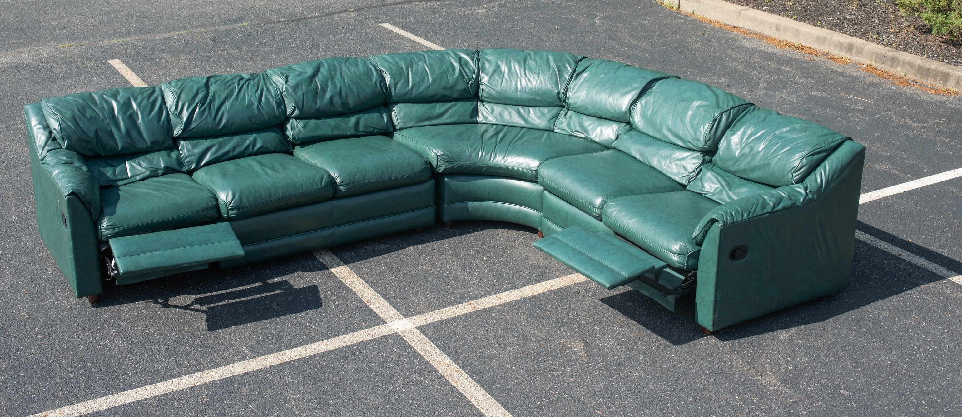 Ethan Allen Green Leather Upholstered