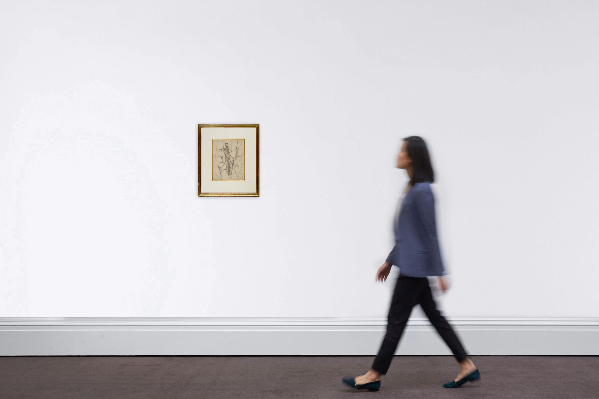 Artwork by Albert Gleizes, PORTRAIT DE LA FEMME À LA ROBE LONGUE, Made of pencil on paper