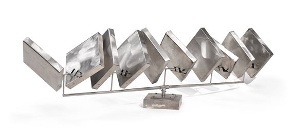 George Rickey | HORIZONTAL COLUMN OF TEN SQUARES (1981) | MutualArt