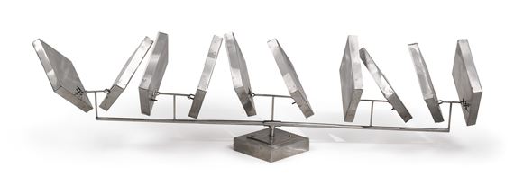 George Rickey | HORIZONTAL COLUMN OF TEN SQUARES (1981) | MutualArt