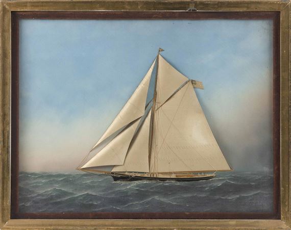 Antonio Jacobsen | Portrait of a large American sloop | MutualArt