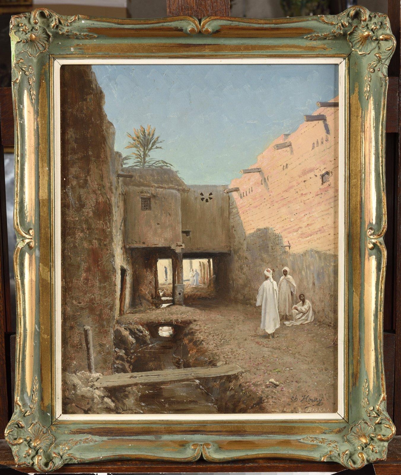 Artwork by Charles Houry, Une rue à Biskra, Made of Oil on panel