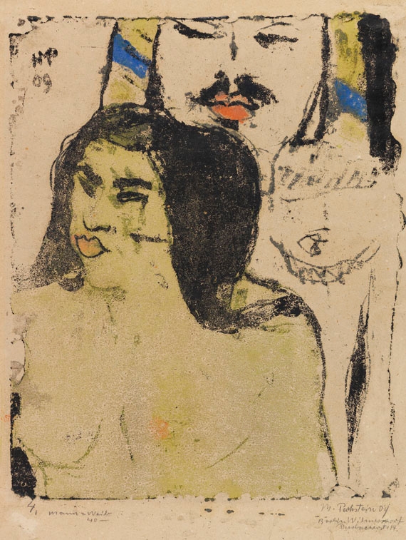 Artwork by Max Pechstein, Mann und Weib, Made of Lithograph in colors from two stones, partly printed monotype-like