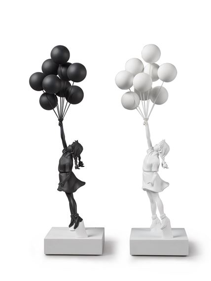 Medicom Toy | Banksy - Flying Balloons Girl (Black, White) (a set