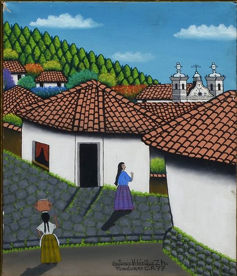 Jose Antonio Velasquez | Honduran Street Scene w/ Figures (1977