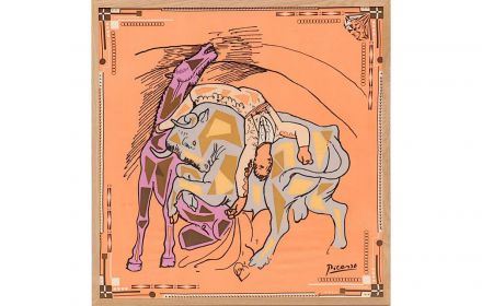 Artwork by Pablo Picasso, Bull Fighter, Made of on silk