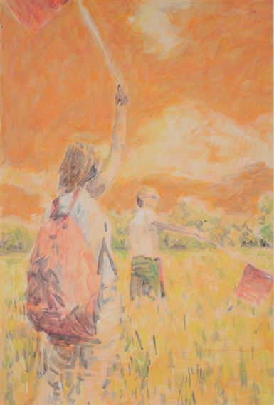 TWO FIGURES TWO FLAGS (STUDY) by Bruno Pacheco, 2013