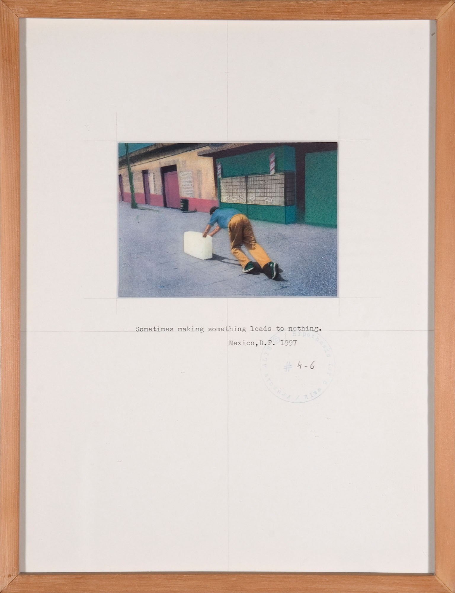 Artwork by Francis Alÿs, Sometimes making something leads to nothing, Made of Mixed media on videoframe