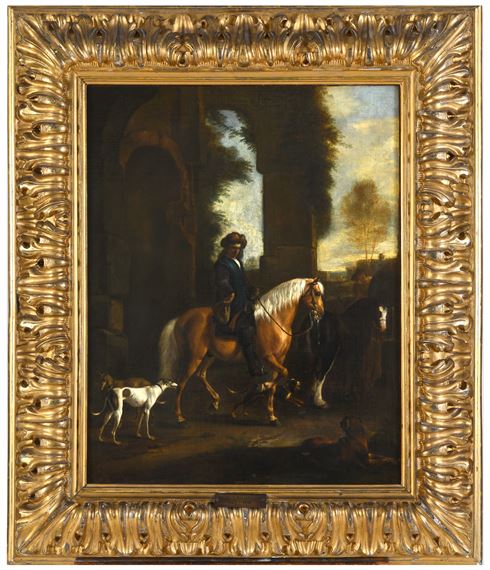 RIDERS IN A LANDSCAPE (DEPART FOR THE HUNT) by Hendrick Verschuring