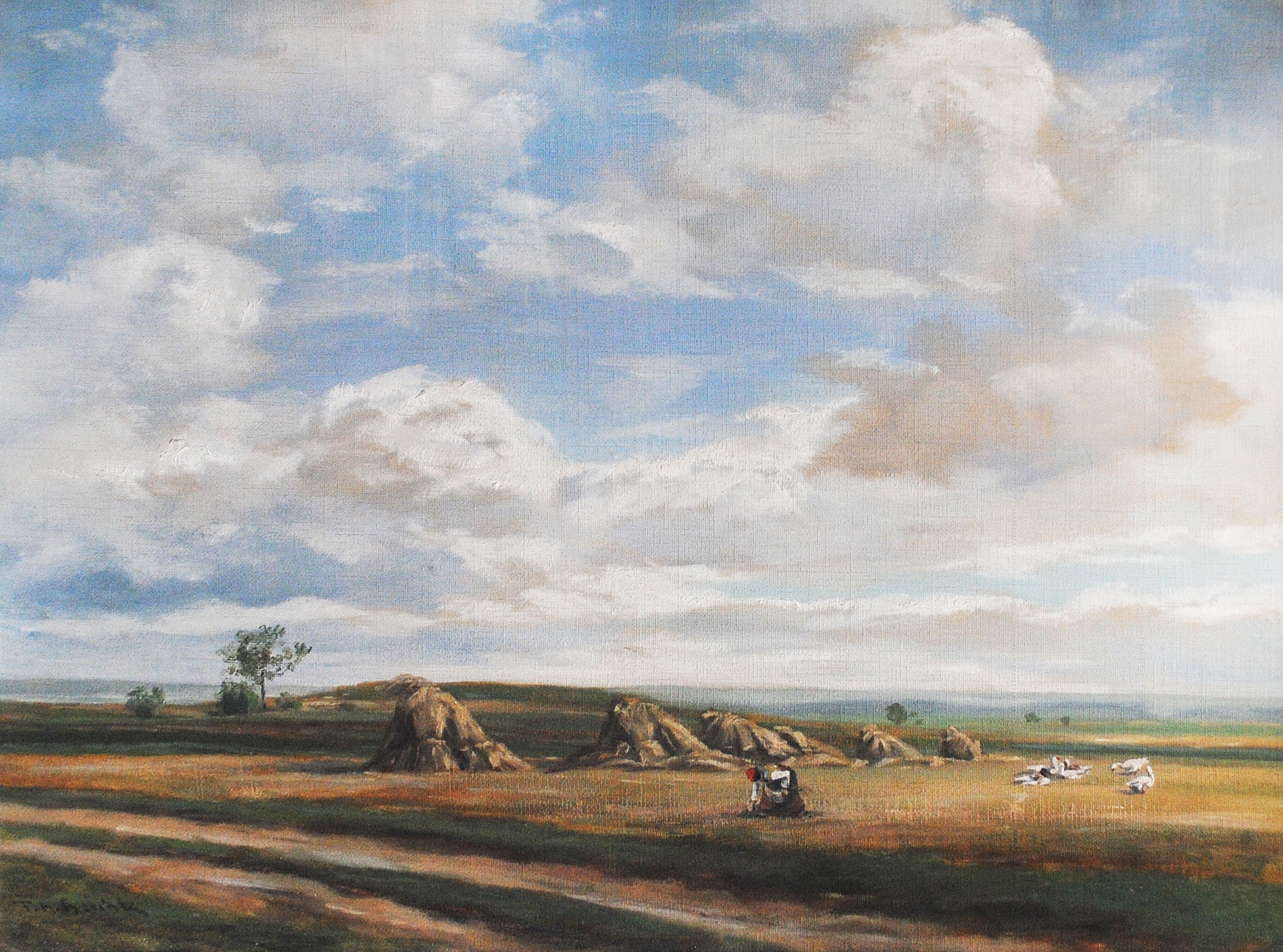 Artwork by Ferdinand Hanuš Hérink, Ve žních - motiv z Bělé, Made of oil oncanvas