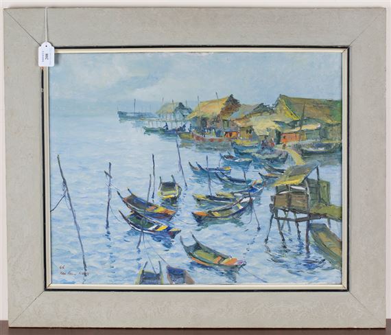 Malaysian Harbour Scene by Tan Peng Hooi, 1966