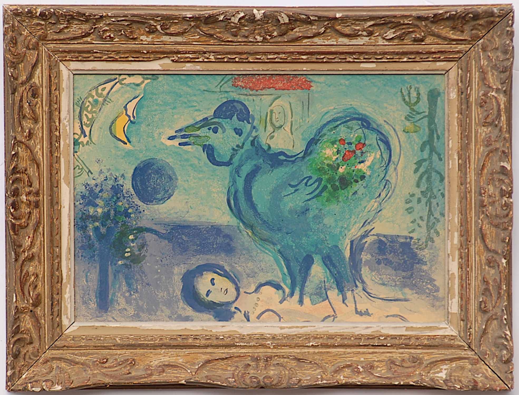 Landscape with Cockerel by Marc Chagall, 1958