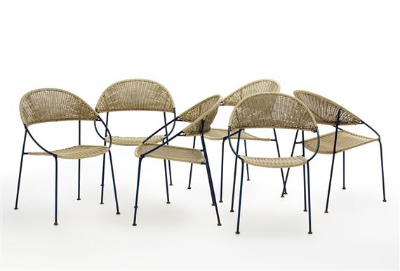 Six works: outdoor chair model "DU41" (6) by Gastone Rinaldi, 1956