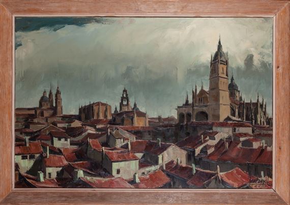 Rooftops and domes, Salamanca by José Pérez Gil, 1962