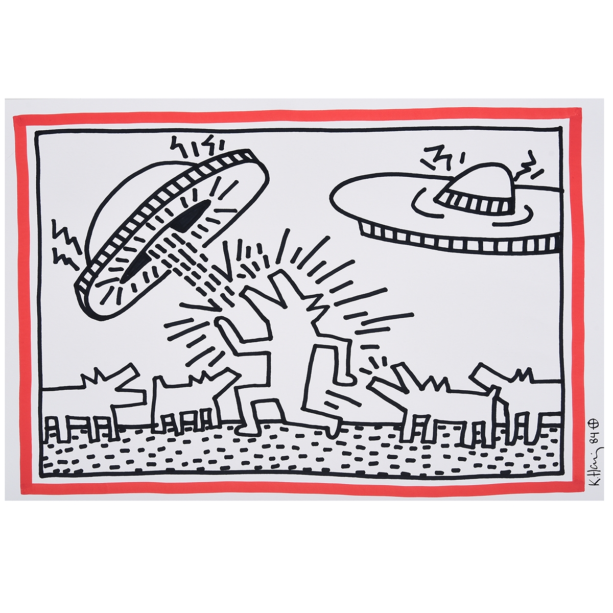 Barking Dog and Spaceship by Keith Haring