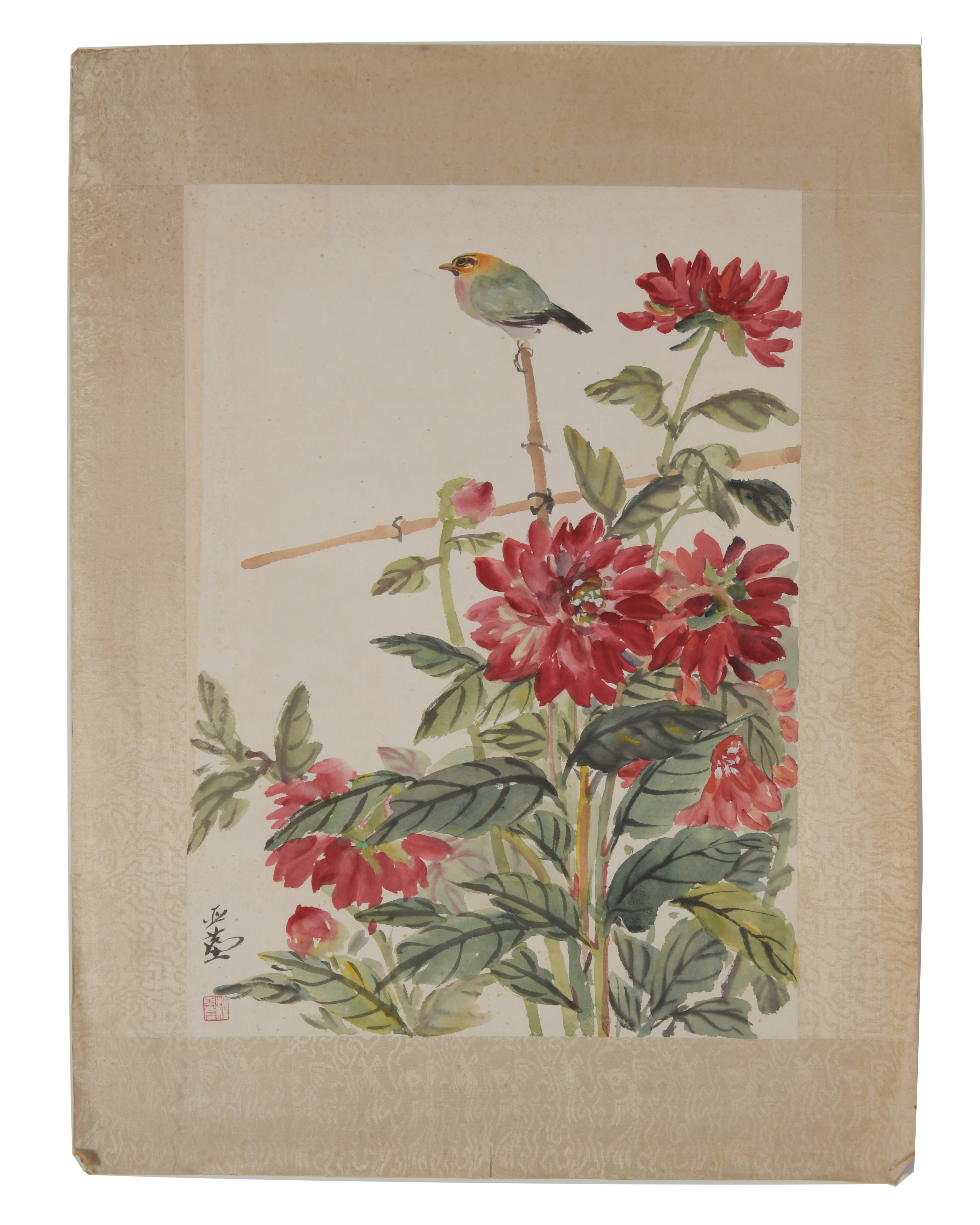 Chinese Painting with Bird & Flowers