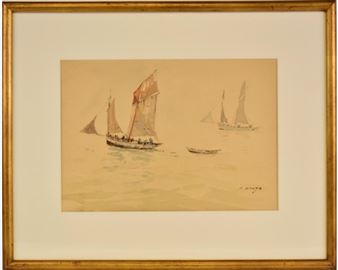 Bisquines Granvillaises en mer - Pierre Brette