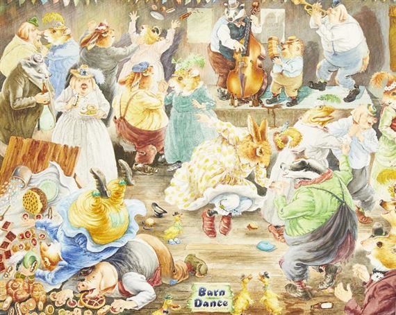 The Barn Dance by Norman Meredith, dated 1985