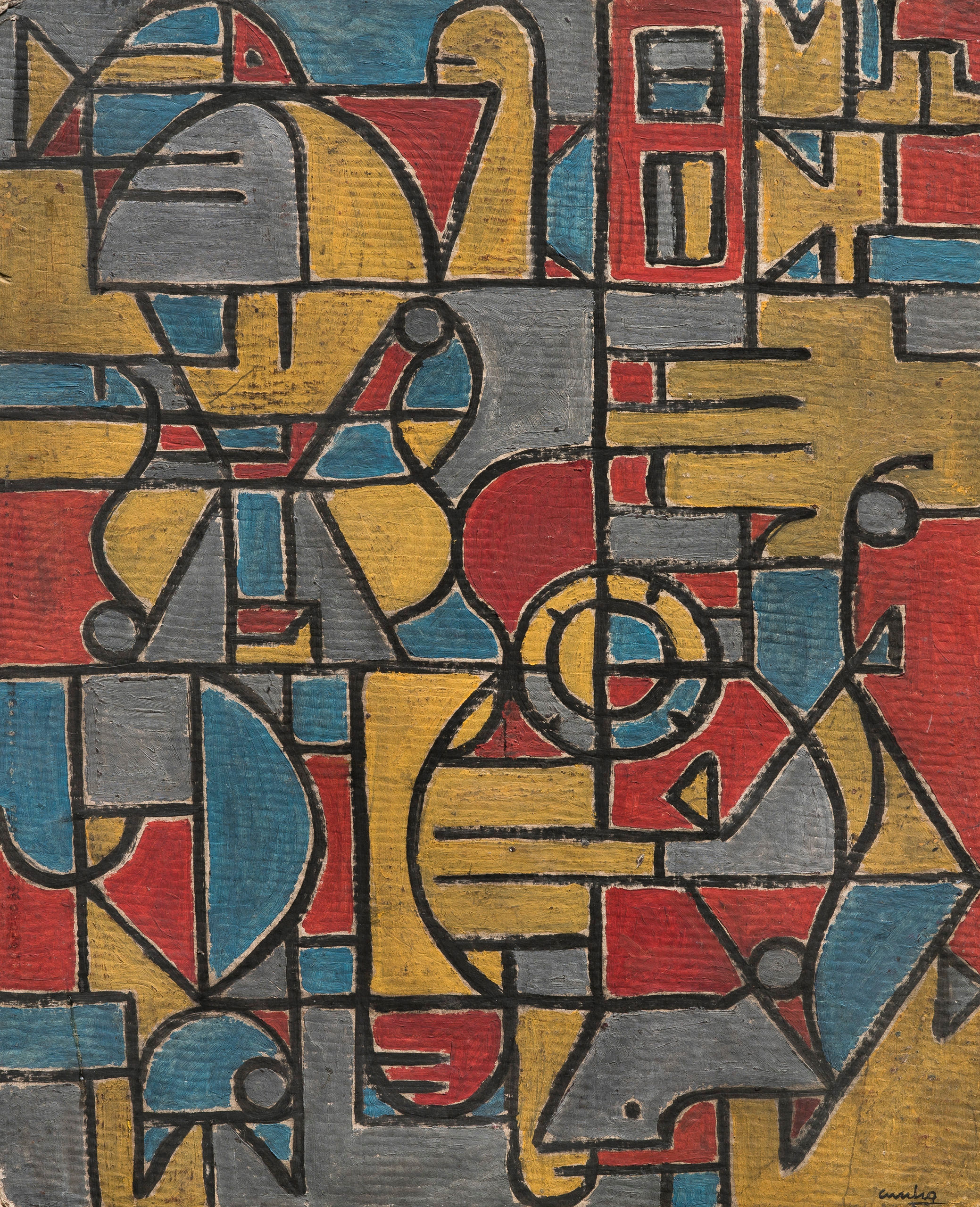 Artwork by Hector Da Cunha, Constructivo, Made of Oil on cardboard