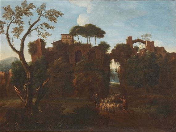 TWO WORKS: PAESAGGI CON BORGHI E FIGURE by Crescenzio d'Onofrio