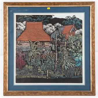 "Houses in Flowering Shurbs" - Yi Shi