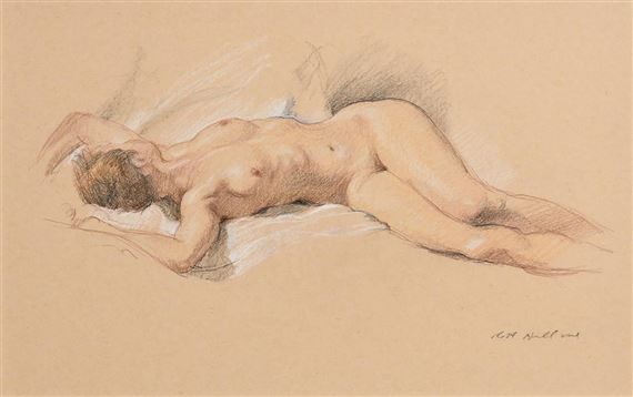 Reclining Female Nude by Harry Holland