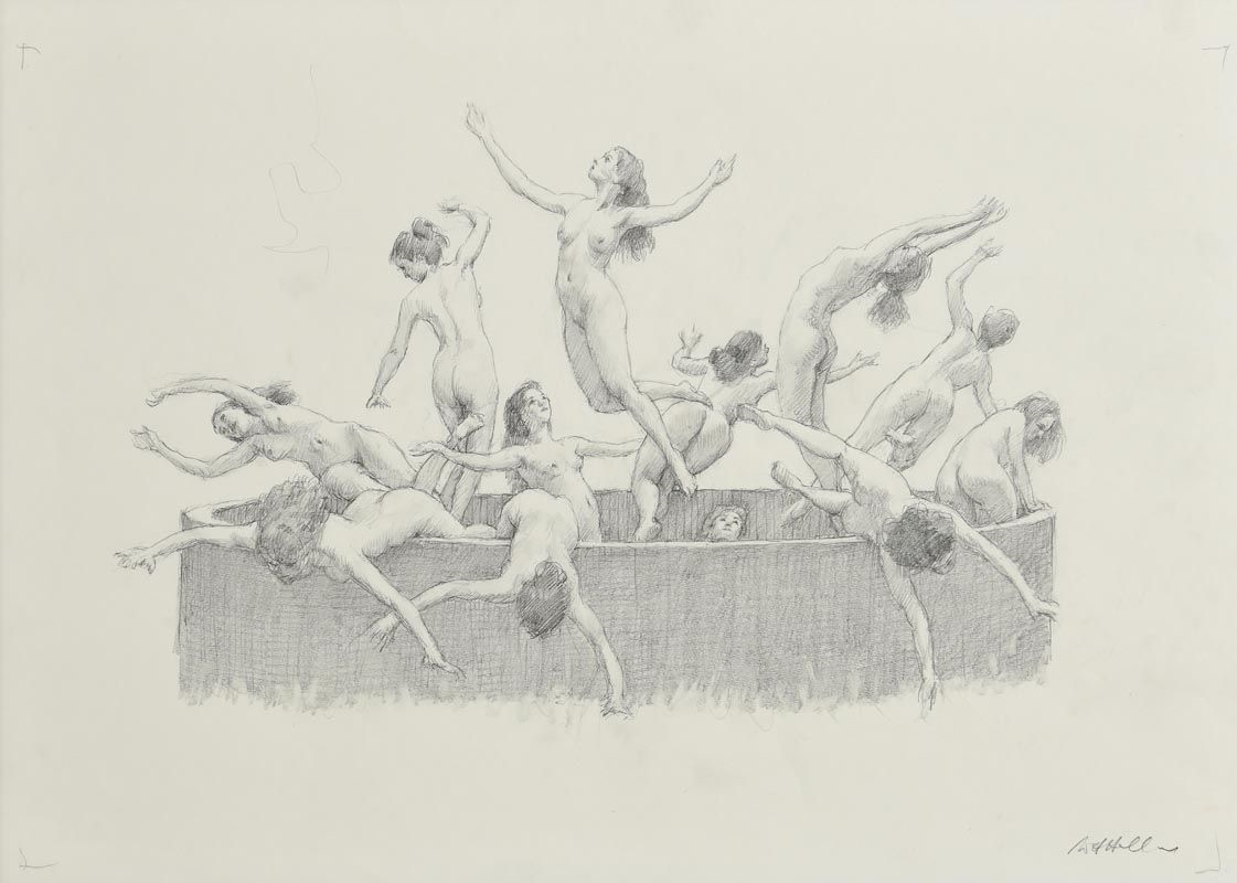 Artwork by Harry Holland, Summertime, Made of pencil drawing