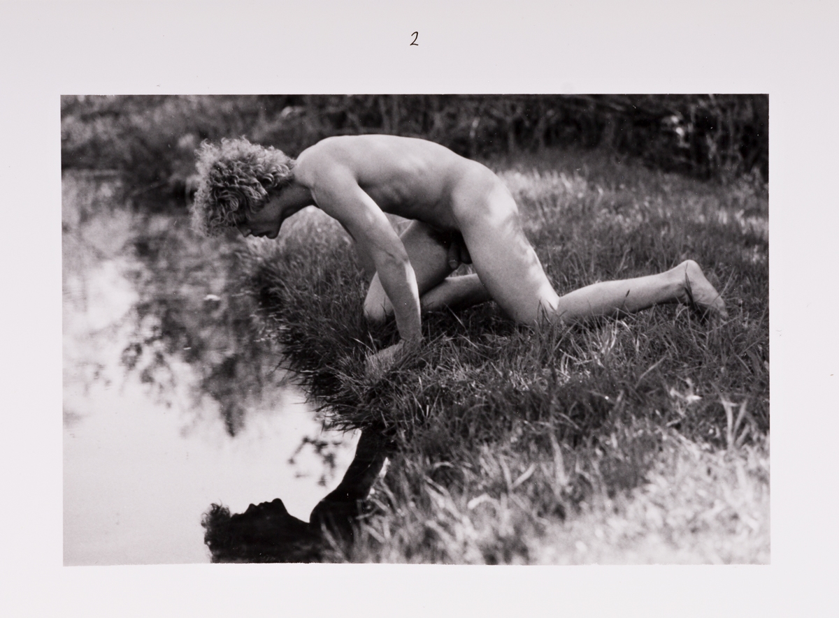 Artwork by Duane Michals, Narcissus., Made of 5 silver prints