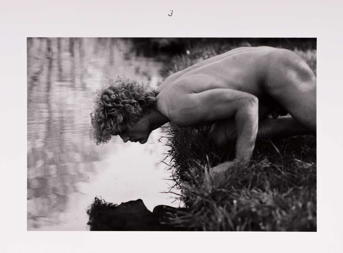 Artwork by Duane Michals, Narcissus., Made of 5 silver prints