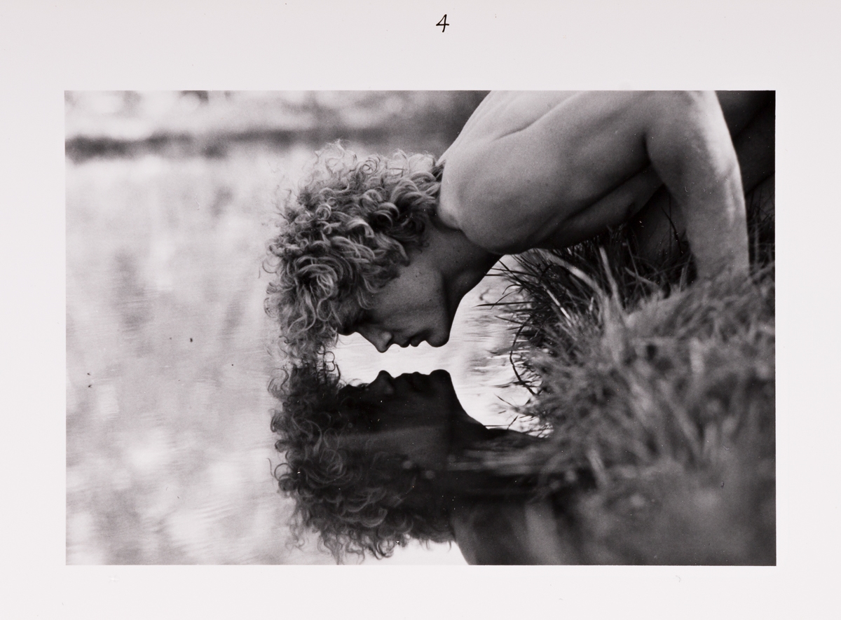 Artwork by Duane Michals, Narcissus., Made of 5 silver prints