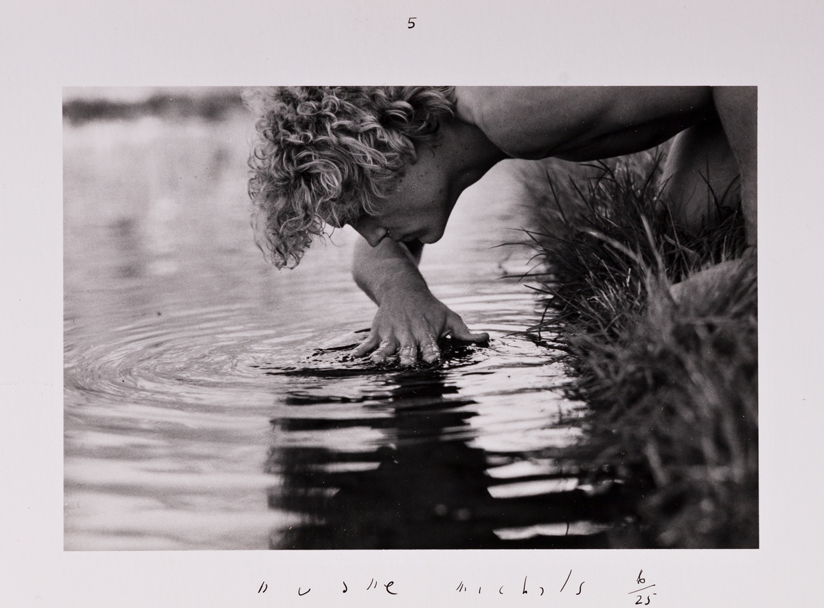 Artwork by Duane Michals, Narcissus., Made of 5 silver prints