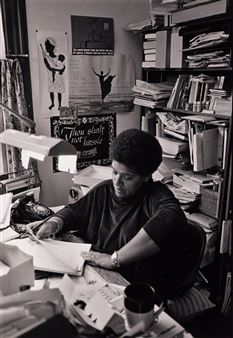 Audre Lorde in her home study, Staten Island, NY. - Joan E. Biren