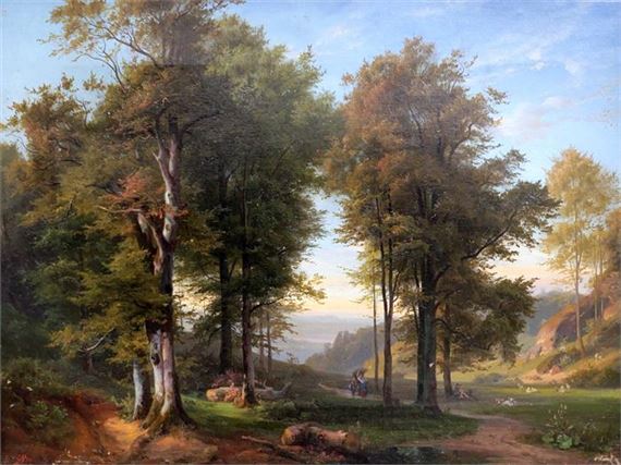 Ideale Waldlandschaft mit Personenstaffage by Friedrich Preller the Elder, 1853