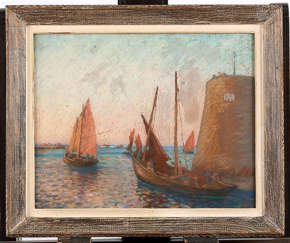 View of the port of Concarneau by John Herman Recknagel, 1935