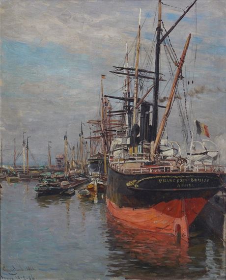 From the Port of Antwerp by Johannes Martin Grimelund, 1886