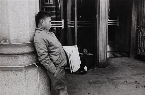 Newsboy and Drunk, Wellington by Gary Baigent, 1967