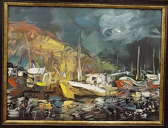 Boats at Night by Branko Dimitrov, 1993