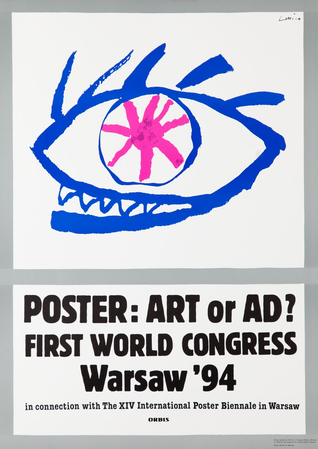 Plakat "Poster: Art of Ad? First World Congress Warsaw '94' by Jan Lenica, 1994