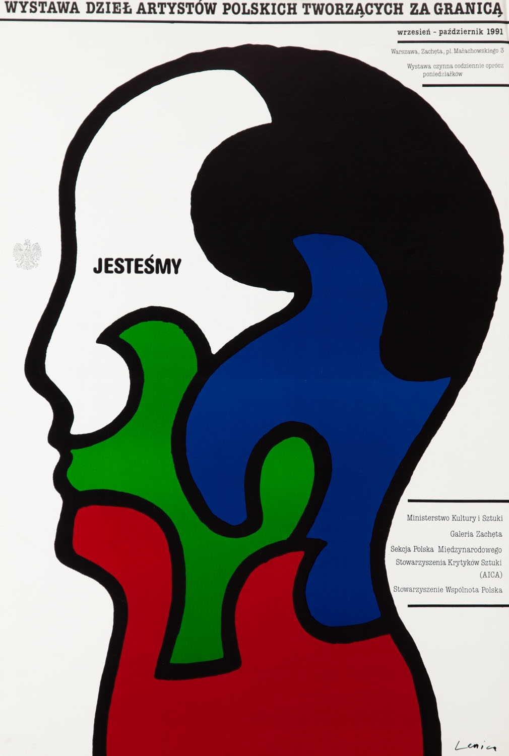 Plakat wystawy "Jesteśmy" by Jan Lenica, 1991