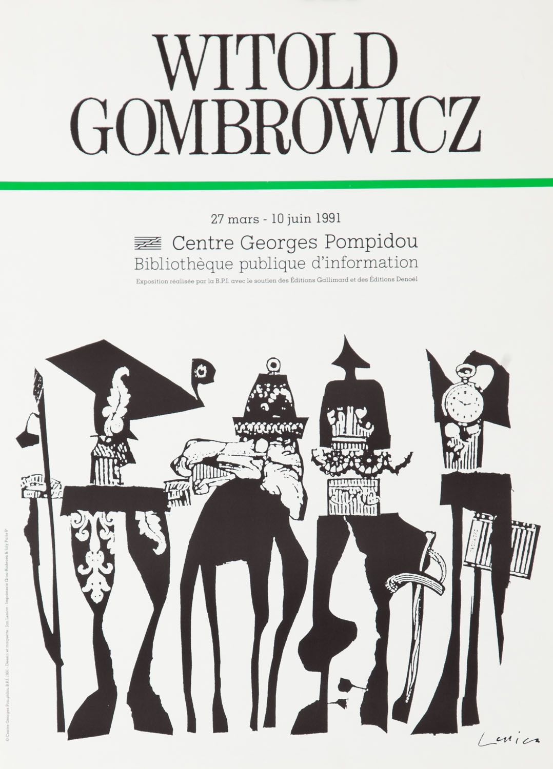 Plakat do wystawy "Witold Gombrowicz" by Jan Lenica, 1991