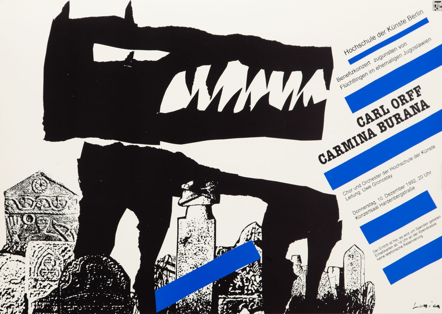 Plakat do opery "Carmina Burana" Orffa Carla by Jan Lenica, 1992