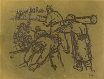 I partigiani costruiscono il ponte - Dorde Andrejevis Kun