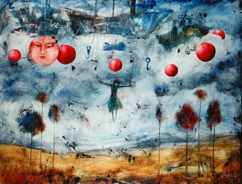 Artwork by Andras Gyorfi, Szürke zóna, Made of canvas, oil