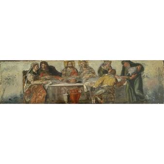 Two works: THE MARRIAGE AT CANA; THE LAST SUPPER - Italo-Cretan School, 16th Century