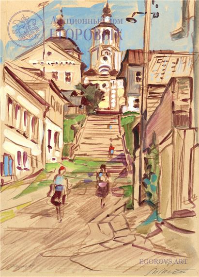 Torzhok. Stairs to the square by Mikhail Vladimirovich Matorin, 1964