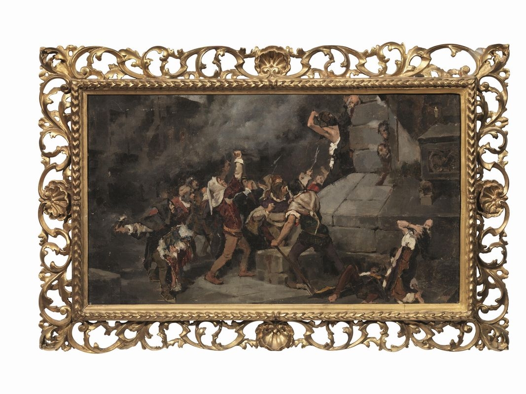 Artwork by Vicente Cutanda, A LOS PIES DEL SALVADOR, Made of Oil on canvas