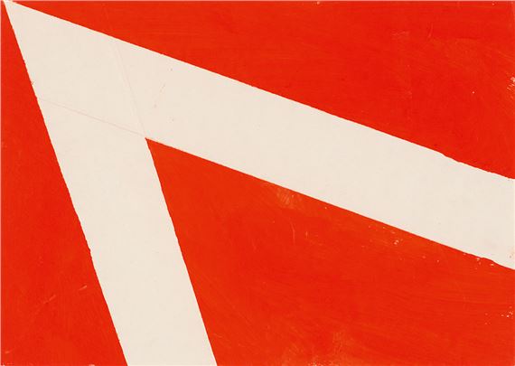 Helle Aufgipfelung vor Rot by Hermann Glöckner, Around 1977
