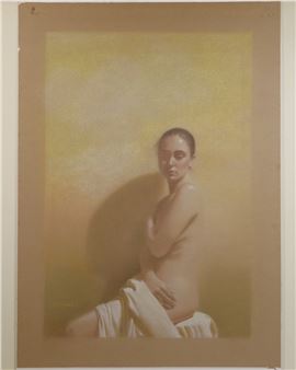 Seated Nude with Draped Lap - J. W. Snell