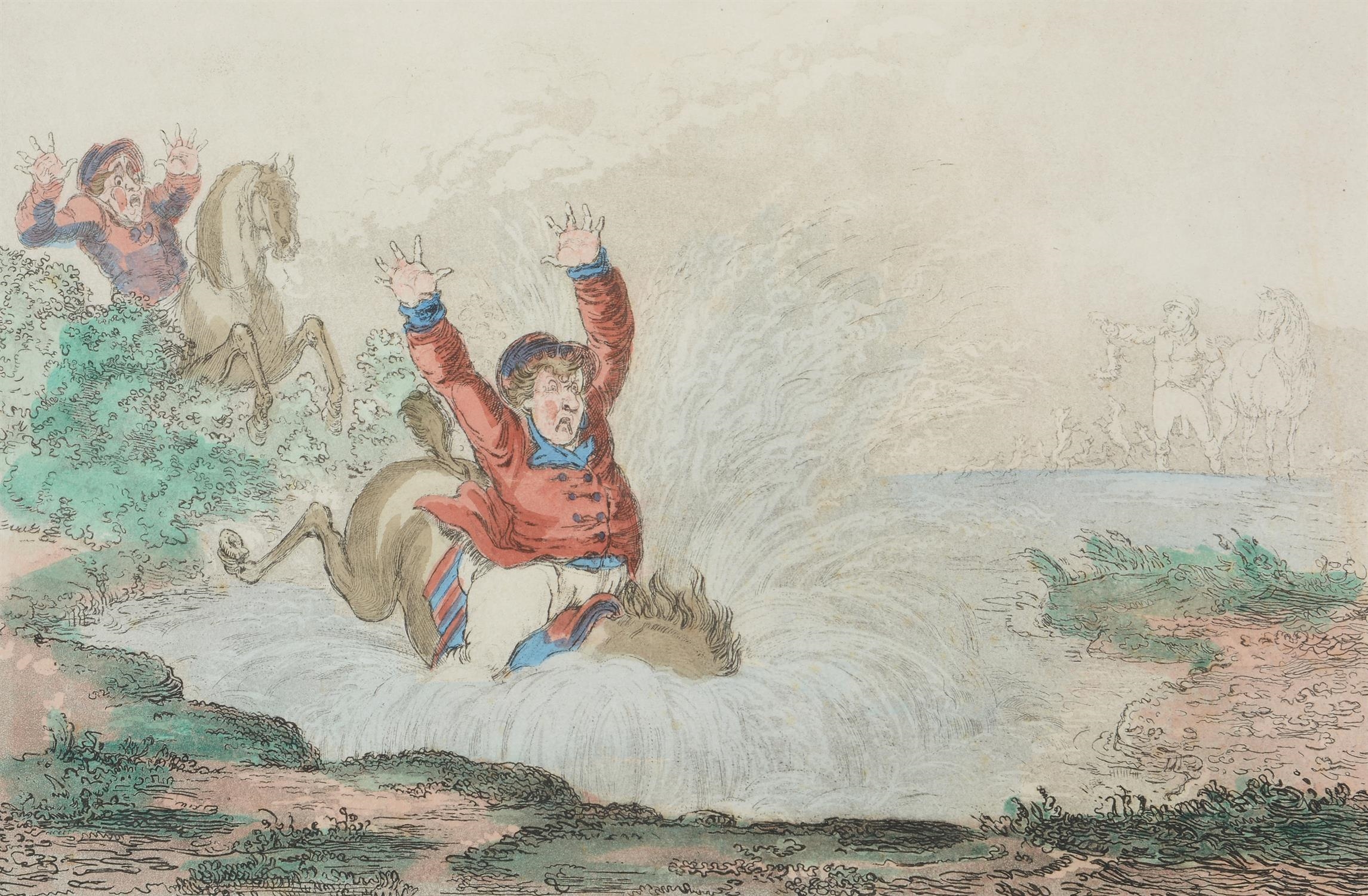 Artwork by James Gillray, 'Hounds Throwing-Off.'; Hounds In Full-Cry.'; Coming-In At The Death.' 'Hounds Finding.', Made of Prints