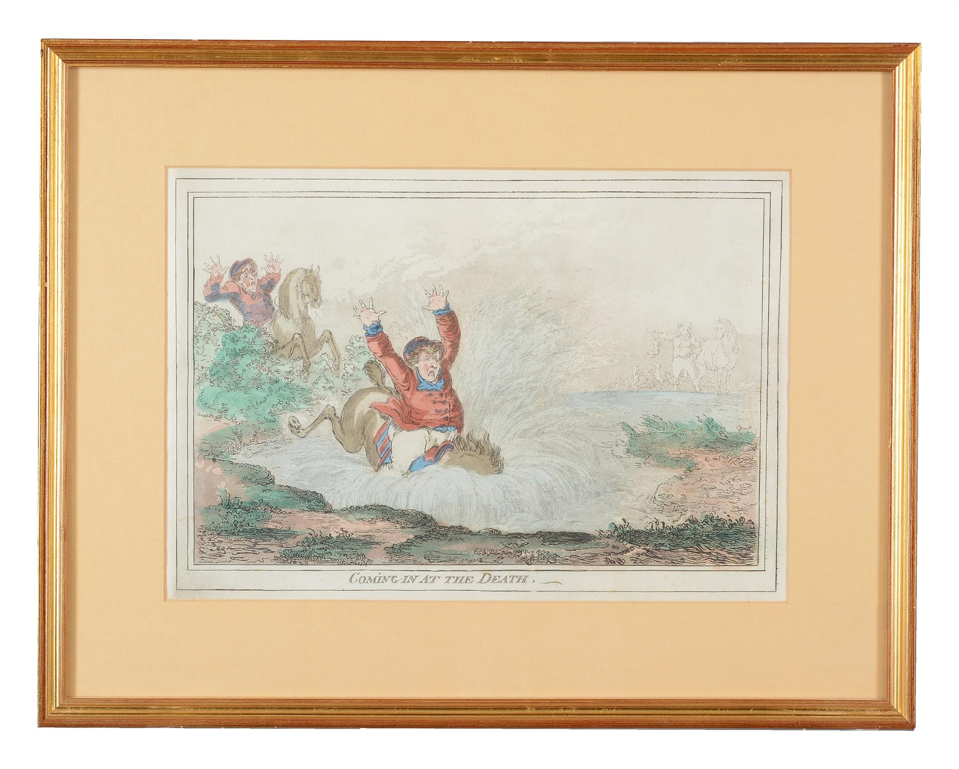 Artwork by James Gillray, 'Hounds Throwing-Off.'; Hounds In Full-Cry.'; Coming-In At The Death.' 'Hounds Finding.', Made of Prints